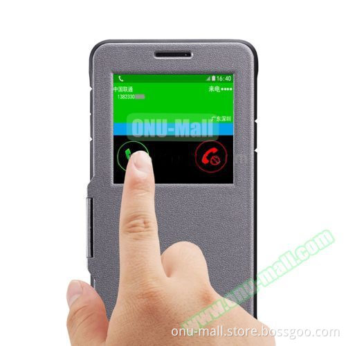 Litchi Texture Flip Case for Samsung Galaxy Note 4 Cover with Caller ID Display Window